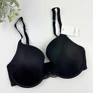 Le Mystere Sophia Lace T-Back Bra in Black Size 32DDD